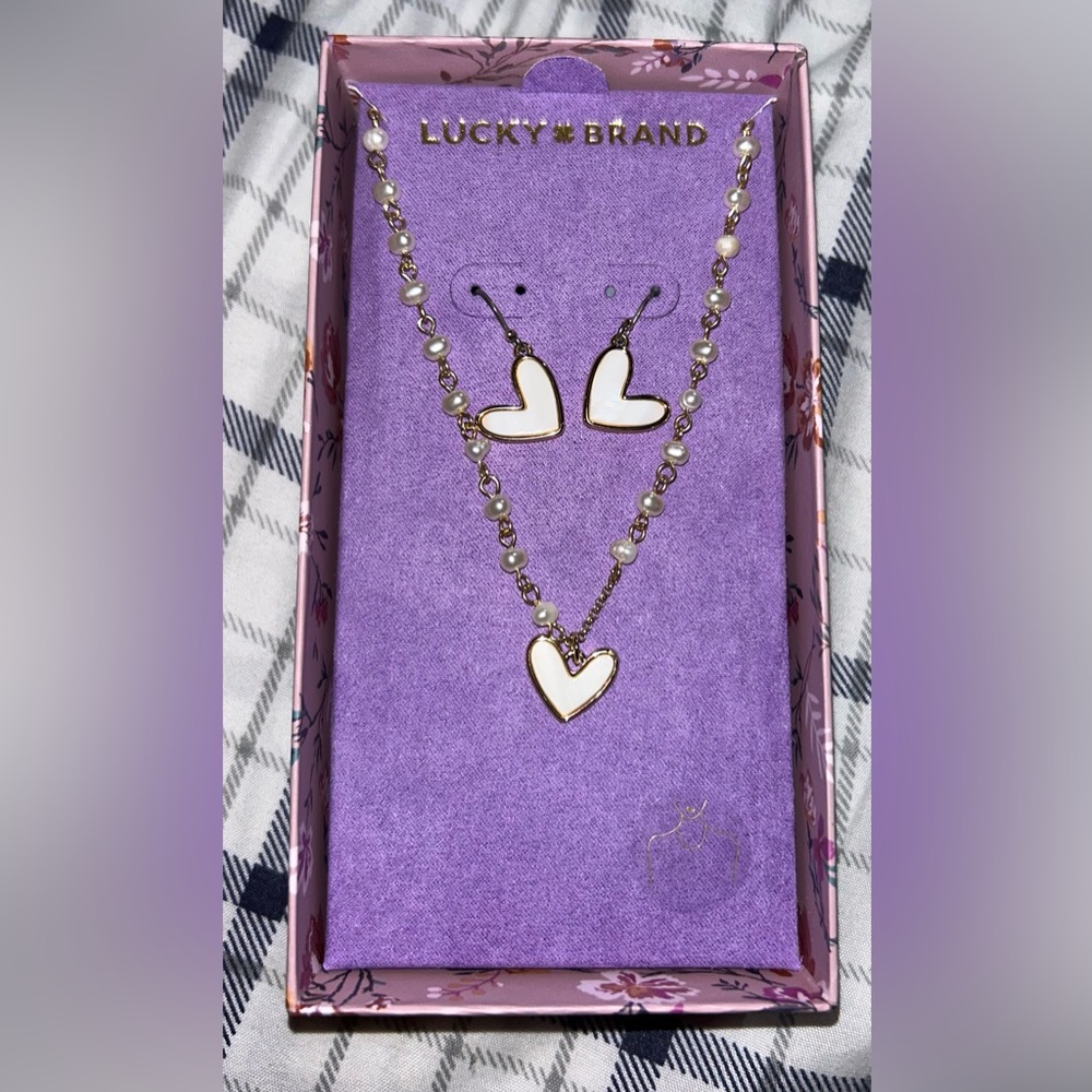 Lucky Brand necklace and matching earrings